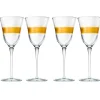 Wine & Champagne|Godinger Abruzzo Gold Banded Wine Glass, Set of 4