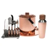 Barware Sets|Godinger Acacia Wood & Copper 9 Piece Bar Tool Set