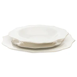 Fine Dinnerware|Godinger Arendale Porcelain 12 Piece Dinnerware Set, Service For 4