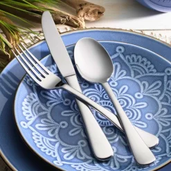 Flatware Sets|Godinger Arlo Mirrored 18/10 Stainless Steel 20 Piece Flatware Set, Service For 4