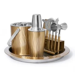 Barware Sets|Godinger Aztec Gold 9 Piece Bar Tool Set