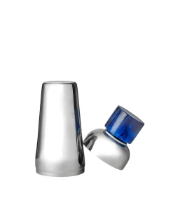 Barware Tools|Godinger Azure Blue Resin & Stainless Steel Cocktail Shaker