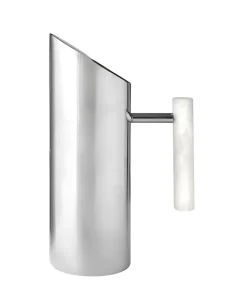 Pitchers|Godinger Azure Matte White Resin & Stainless Steel Pitcher