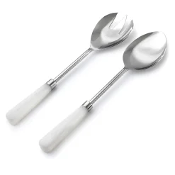 Salad Servers|Godinger Azure Matte White Resin Salad Server Set