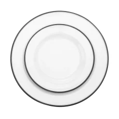 Everyday Dinnerware|Godinger Bistro Black Rim Porcelain 16 Piece Dinnerware Set, Service For 4