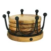 Coasters|Godinger Black Crown Coaster Set