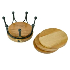 Coasters|Godinger Black Crown Coaster Set
