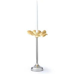 Candles & Candleholders|Godinger Blossom Platinum & Gold Tapered Candle Holder 13"