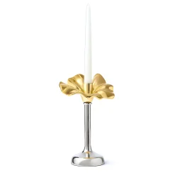 Candles & Candleholders|Godinger Blossom Platinum & Gold Tapered Candle Holder 10"