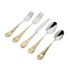 Flatware Sets|Godinger Butterfly Sandblast 24kt Gold Plated 18/10 Stainless Steel 20 Piece Flatware Set, Service For 4