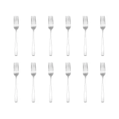 Flatware Sets|Godinger Chisel Matte 18/0 Stainless Steel Salad Fork, Set of 12
