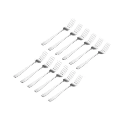 Flatware Sets|Godinger Chisel Matte 18/0 Stainless Steel Salad Fork, Set of 12