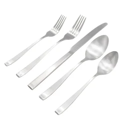 Flatware Sets|Godinger Chisel Matte 18/0 Stainless Steel 20 Piece Flatware Set, Service For 4