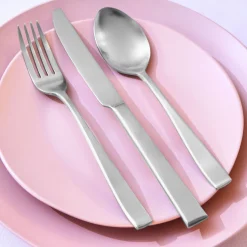 Flatware Sets|Godinger Chisel Matte 18/0 Stainless Steel 20 Piece Flatware Set, Service For 4