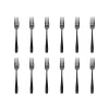 Flatware Sets|Godinger Chisel Matte Black 18/0 Stainless Steel Salad Fork, Set of 12