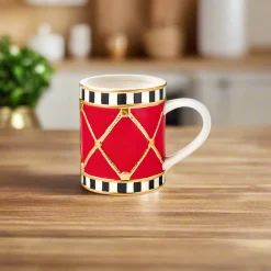 Mugs & Teacups|Godinger Christmas Checkered Drum Mug