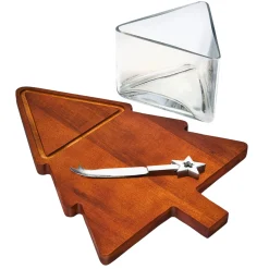Kitchen Tools|Serving & Cheese Boards|Godinger Christmas Tree Cheese Board, Cloche with Knife
