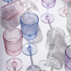 Acrylic|Godinger Claro Acrylic Blue Goblet, Set of 4