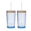 Acrylic|Godinger Claro Acrylic Blue Travel Tumbler, Set of 2