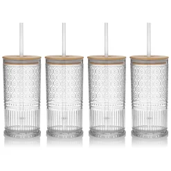Acrylic|Godinger Claro Acrylic Clear Travel Tumbler, Set of 4
