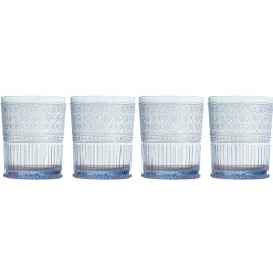 Acrylic|Dof & Highball|Godinger Claro Blue Acrylic Double Old Fashion, Set of 4