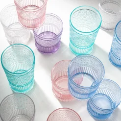 Acrylic|Dof & Highball|Godinger Claro Blue Acrylic Double Old Fashion, Set of 4