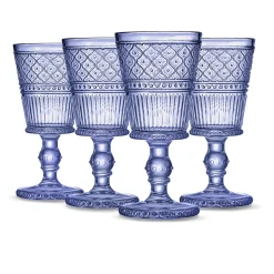 Wine & Champagne|Godinger Claro Blue Goblet, Set of 4