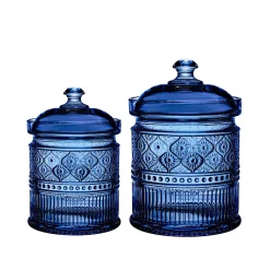 Kitchen Storage|Godinger Claro Blue Medium Canister