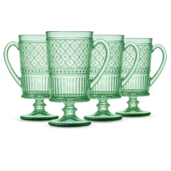 Mugs & Teacups|Godinger Claro Green Footed Coffee Mug, Set of 4