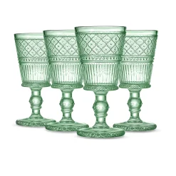 Wine & Champagne|Godinger Claro Green Goblet, Set of 4