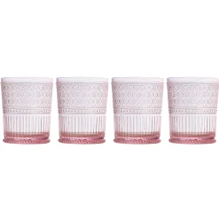 Acrylic|Dof & Highball|Godinger Claro Pink Acrylic Double Old Fashion, Set of 4