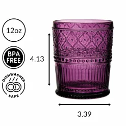 Dof & Highball|Godinger Claro Plum Double Old Fashion, Set of 4