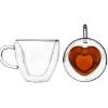 Mugs & Teacups|Godinger Coffee Double Wall Heart Mug, Set of 2