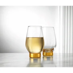 Wine & Champagne|Godinger Column Gold White Wine, Set of 2