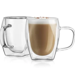 Mugs & Teacups|Godinger Contessa Cappuccino Double Wall Mug, Set of 2