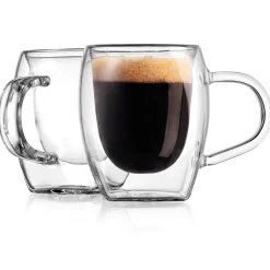 Mugs & Teacups|Godinger Contessa Espresso Double Wall Mug, Set of 2