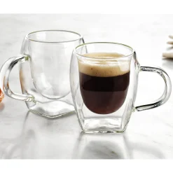 Mugs & Teacups|Godinger Contessa Espresso Double Wall Mug, Set of 2