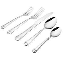 Flatware Sets|Godinger Crete Sandblast Matte 18/0 Stainless Steel 20 Piece Flatware Set, Service For 4