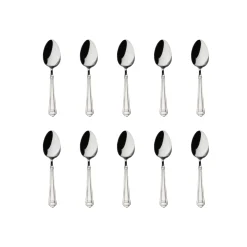 Flatware Sets|Godinger Crete Sandblast Mirrored 18/0 Stainless Steel Teaspoon, Set of 10