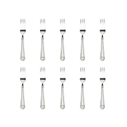 Flatware Sets|Godinger Crete Sandblast Mirrored 18/0 Stainless Steel Salad Fork, Set of 10