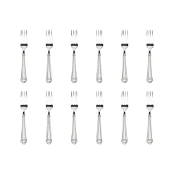 Flatware Sets|Godinger Crete Sandblasted Mirrored 18/0 Stainless Steel Salad Fork, Set of 12
