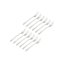 Flatware Sets|Godinger Crete Sandblasted Mirrored 18/0 Stainless Steel Salad Fork, Set of 12