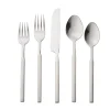 Flatware Sets|Godinger Cubit Matte 18/10 Stainless Steel 20 Piece Flatware Set, Service For 4