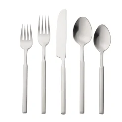 Flatware Sets|Godinger Cubit Matte 18/10 Stainless Steel 20 Piece Flatware Set, Service For 4