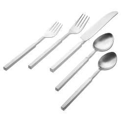 Flatware Sets|Godinger Cubit Matte 18/10 Stainless Steel 20 Piece Flatware Set, Service For 4