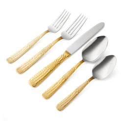 Flatware Sets|Godinger Donatella 24kt Gold Plated 18/10 Stainless Steel 20 Piece Flatware Set, Service For 4