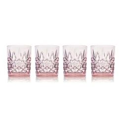 Acrylic|Dublin Glassware|Godinger Dublin Acrylic Blush Double Old Fashion, Set of 4