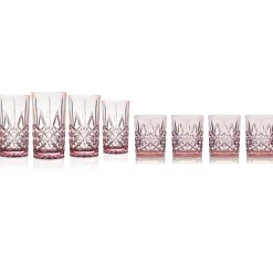 Acrylic|Dublin Glassware|Godinger Dublin Acrylic Blush Double Old Fashion & Highball, Set of 8