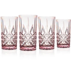 Acrylic|Dublin Glassware|Godinger Dublin Acrylic Blush Highball, Set of 4