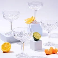 Martini & Coupes|Acrylic|Godinger Dublin Acrylic Champagne Coupe, Set of 4